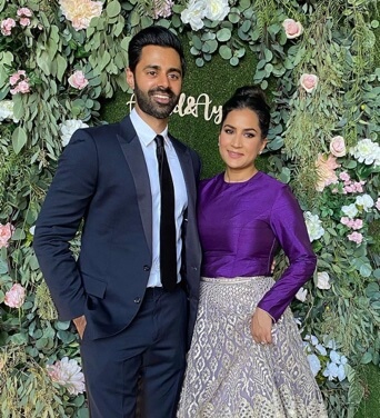 Hasan Minhaj with his wife.